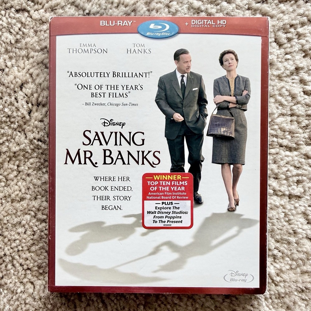 Saving Mr. Banks Blu-ray Digital 2014 Emma Thompson Tom Hanks Disney Slipcover